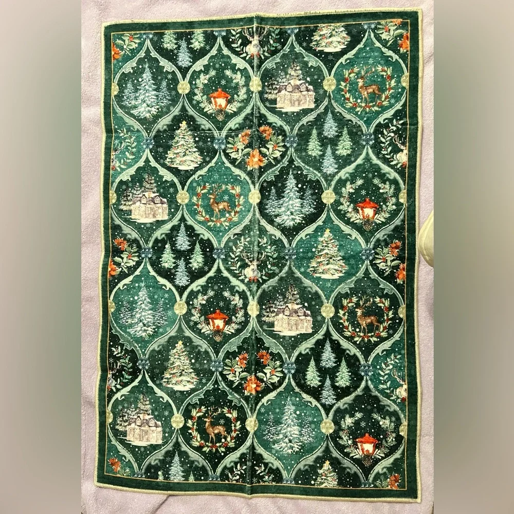 Festive Green Holiday Rug